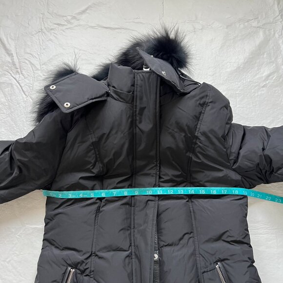 Mackage parka Ashlyn-n Genuine Fox Fur Trim Hooded Down Jacket In Black Large - Picture 13 of 15